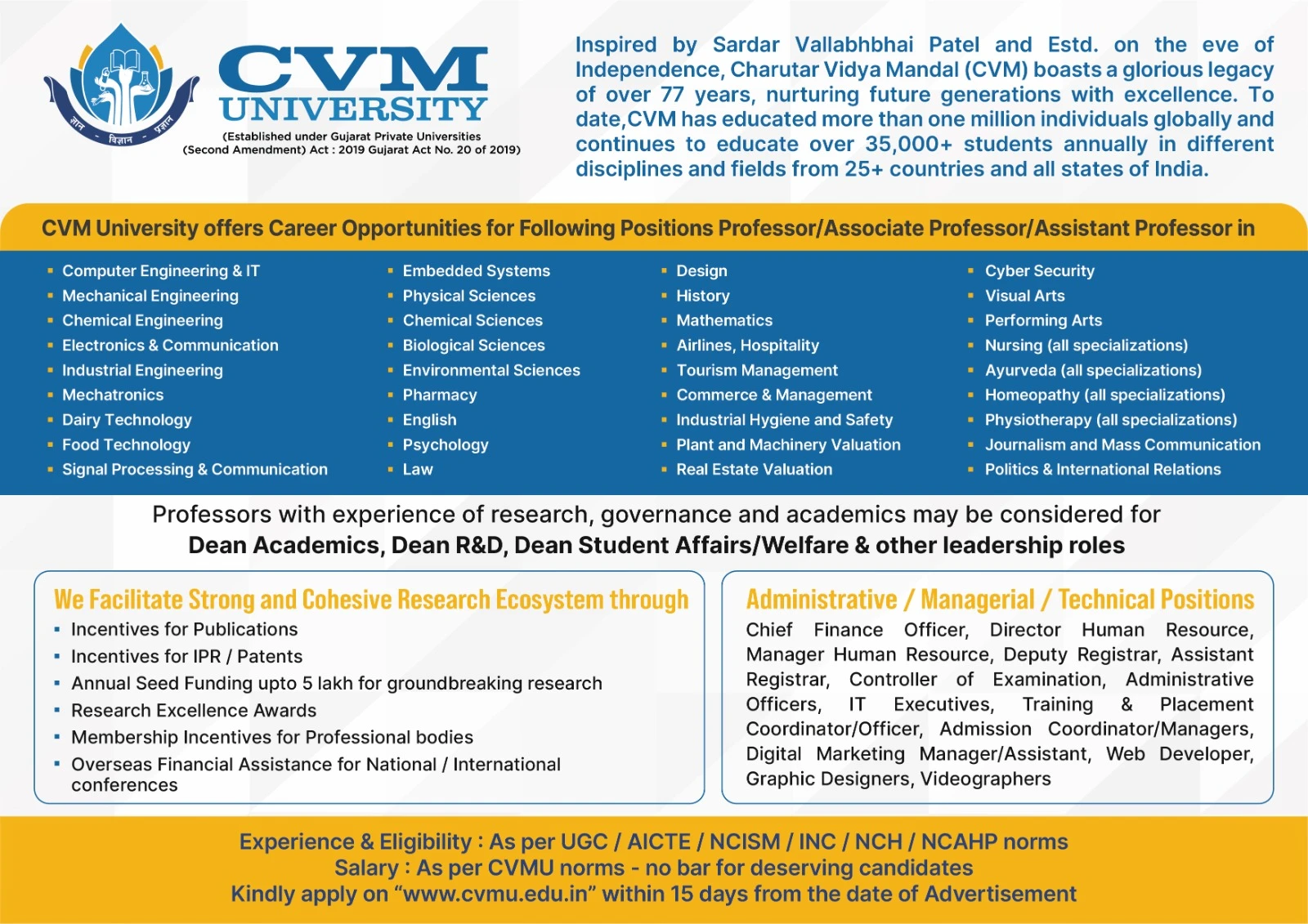 CVM University Teaching Non-Teaching Recruitment 2026
